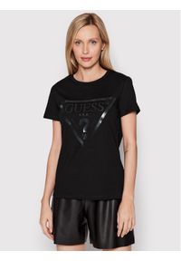 Guess T-Shirt V2YI07 K8HM0 Czarny Regular Fit. Kolor: czarny. Materiał: bawełna