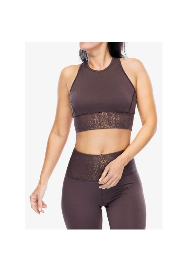 SUPER.NATURAL - Top damski Super.natural Arabesque Lf Top. Kolor: brązowy