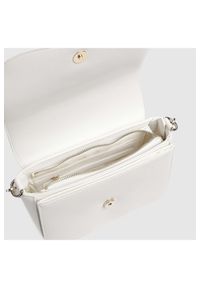Valentino by Mario Valentino - VALENTINO Połyskująca biała torebka z ozdobnym V divina sa satchel. Kolor: biały #3