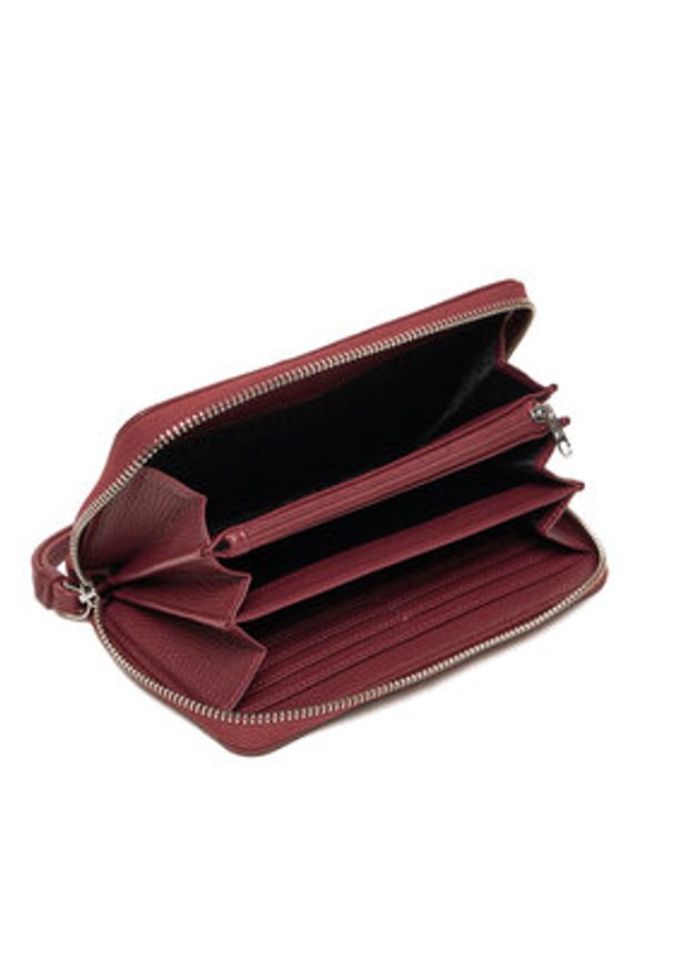 Armani Exchange Duży Portfel Damski XW000361 AF11902 UA343 Bordowy. Kolor: czerwony. Materiał: skóra