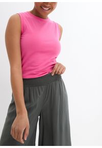 bonprix - Spodnie culotte w długości do łydki, z miękkiej wiskozy. Kolor: szary. Materiał: wiskoza. Styl: elegancki #3