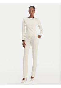 Marella Bluzka Scacco 2613111013 Écru Slim Fit. Materiał: syntetyk #4