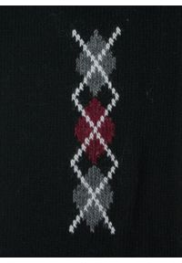 His Story - Ciepłe Wełniane Skarpetki Zimowe - Czarne, Wzór Geometryczny. Kolor: czarny. Materiał: wełna, elastan, poliamid. Wzór: geometria #3