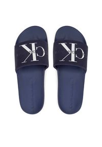 Calvin Klein Jeans Klapki Slide Monogram Co YM0YM00061 Granatowy. Kolor: niebieski. Materiał: materiał