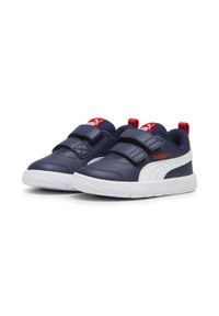 Puma - Sneakersy dla małych dzieci Courtflex V3 PUMA Navy White Red Blue. Kolor: biały, czerwony, niebieski, wielokolorowy. Materiał: materiał, syntetyk