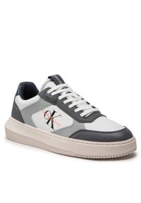 Calvin Klein Jeans Sneakersy Chunky Cupsole Laceup Lth Mono YM0YM00550 Biały. Kolor: biały. Materiał: skóra