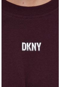 DKNY - Dkny t-shirt bawełniany kolor bordowy. Kolor: czerwony. Materiał: bawełna. Wzór: aplikacja #4