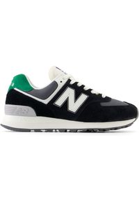Buty damskie New Balance WL574YA1 – czarne. Kolor: czarny. Materiał: dresówka, guma, bawełna, materiał, skóra. Szerokość cholewki: normalna. Model: New Balance 574