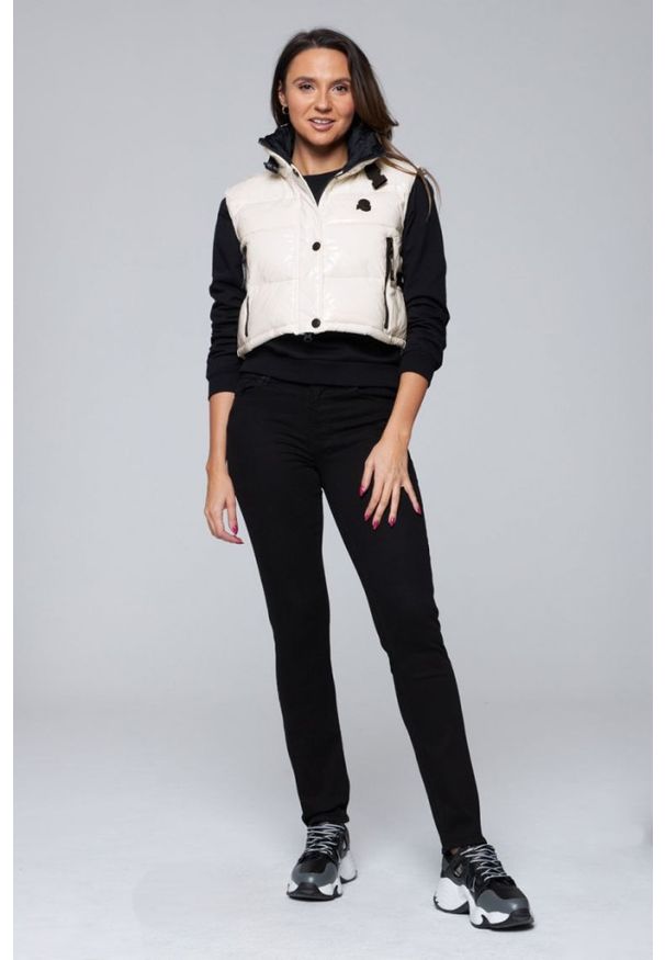 Invicta - INVICTA Biały puchowy bezrękawnik damski, Rozmiar XS. Kolor: biały. Materiał: puch. Długość rękawa: bez rękawów