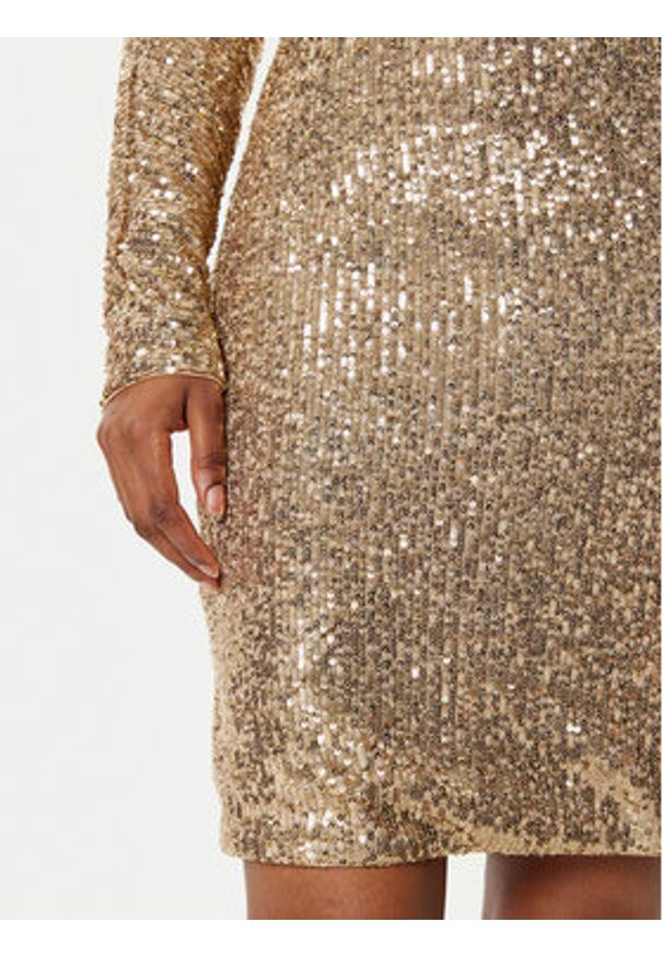 Marciano Guess Sukienka koktajlowa 5RGK69 6166A Złoty Bodycon Fit. Kolor: złoty. Materiał: syntetyk. Typ sukienki: bodycon. Styl: wizytowy
