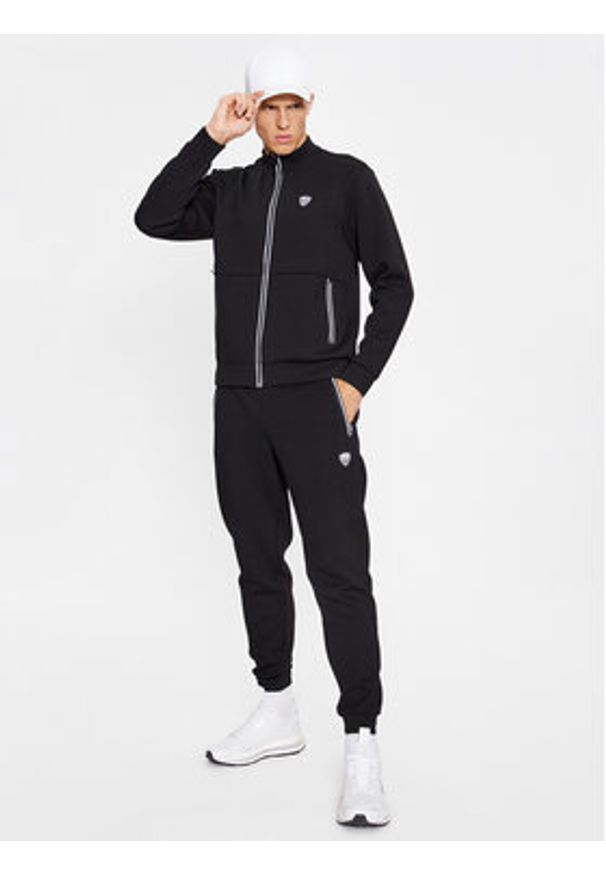 EA7 Emporio Armani Spodnie dresowe 8NPP63 PJ4EZ 1200 Czarny Regular Fit. Kolor: czarny. Materiał: syntetyk