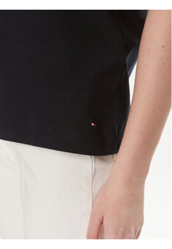 TOMMY HILFIGER - Tommy Hilfiger T-Shirt Signature WW0WW41674 Granatowy Regular Fit. Kolor: niebieski. Materiał: bawełna