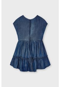 Mayoral - Sukienka dziecięca. Kolor: niebieski. Materiał: jeans, materiał, denim, lyocell, tkanina. Wzór: gładki. Typ sukienki: rozkloszowane. Długość: mini #2