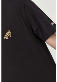 Tommy Jeans t-shirt bawełniany kolor czarny z aplikacją. Kolor: czarny. Materiał: bawełna. Długość rękawa: krótki rękaw. Długość: krótkie. Wzór: aplikacja. Styl: klasyczny #5