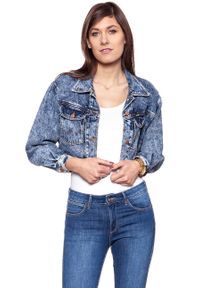 Wrangler - DAMSKA KURTKA JEANSOWA WRANGLER CROPPED JACKET RISKY BUSINESS W421GF25G 112128804. Okazja: na co dzień. Materiał: jeans. Styl: casual