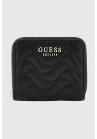Guess - GUESS Czarny portfel damski Melisandra. Kolor: czarny. Materiał: skóra ekologiczna