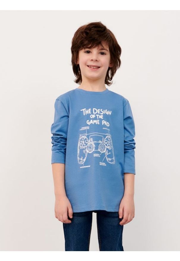 Sinsay - Koszulka z nadrukiem - szary. Kolor: szary. Materiał: dzianina, bawełna. Wzór: nadruk