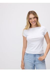 Reserved - Bawełniany t-shirt - biały. Kolor: biały. Materiał: bawełna