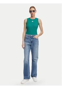 Calvin Klein Jeans Top LV047F246G Zielony ciemny Slim Fit. Kolor: zielony. Materiał: bawełna #2