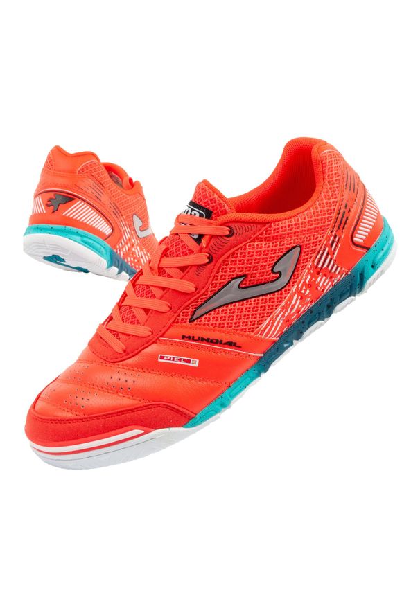 Buty sportowe męskie Joma Mundial 2507 obuwie halowe. Kolor: pomarańczowy. Materiał: skóra. Sport: piłka ręczna