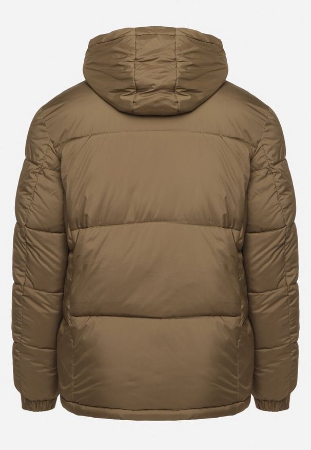 Born2be - Ciemnobeżowa Pikowana Kurtka z Odpinanym Kapturem Asintivra. Okazja: na co dzień. Kolor: beżowy. Materiał: jeans. Styl: elegancki, klasyczny, casual