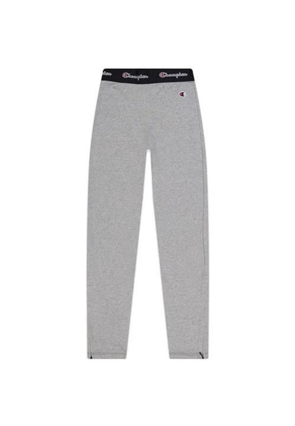 Spodnie treningowe damskie Champion Wmns Script Logo Waist Zip Detail Leggings. Kolor: szary. Materiał: dresówka