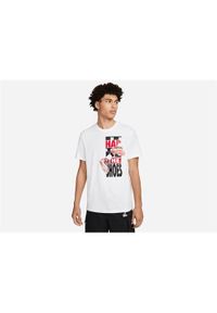 Koszulka sportowa męska Nike Air Jordan. Kolor: biały. Materiał: bawełna. Długość rękawa: krótki rękaw. Długość: krótkie. Sport: fitness #1