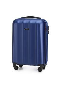 Wittchen - Walizka kabinowa z polikarbonu fakturowana granatowa. Kolor: niebieski. Materiał: guma. Styl: klasyczny #7