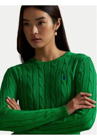 Polo Ralph Lauren Sweter 211971869011 Zielony Slim Fit. Typ kołnierza: polo. Kolor: zielony. Materiał: bawełna #4