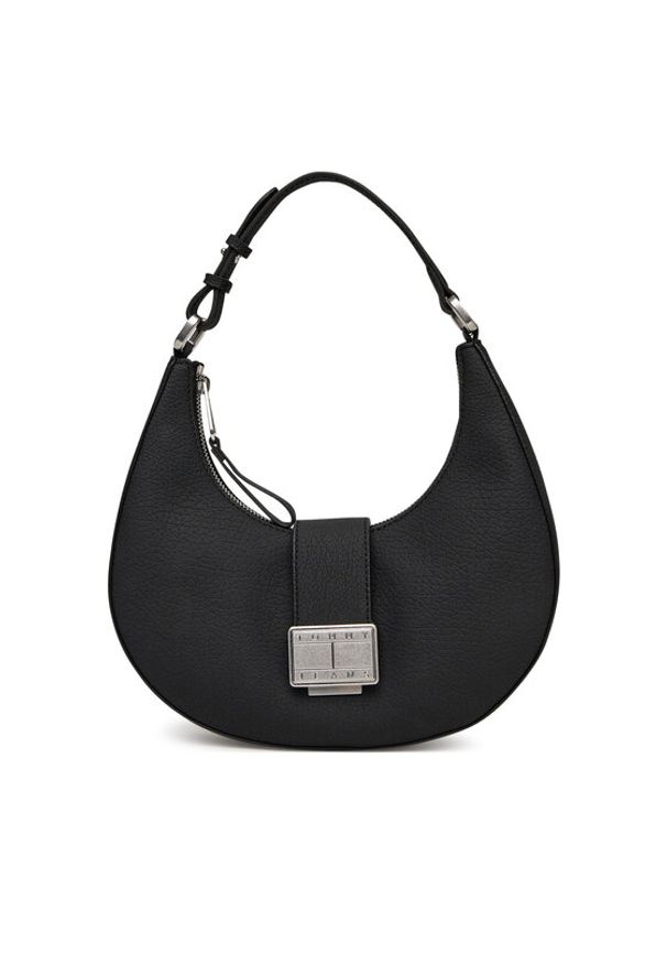 Tommy Jeans Torebka Tjw Crush Shoulder Bag AW0AW17539 Czarny. Kolor: czarny. Materiał: skórzane