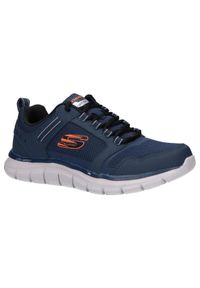 skechers - Buty na co dzień na trening męskie SKECHERS TRACK KNOCKHILL skóra. Okazja: na co dzień. Kolor: niebieski. Materiał: skóra. Sport: fitness