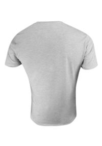 Brave Soul - T-Shirt (Koszulka) Szary Bez Nadruku, Okrągły Dekolt, Postrzępione Brzegi -BRAVE SOUL- Męski. Okazja: na co dzień. Kolor: szary. Materiał: wiskoza, bawełna. Styl: casual #2