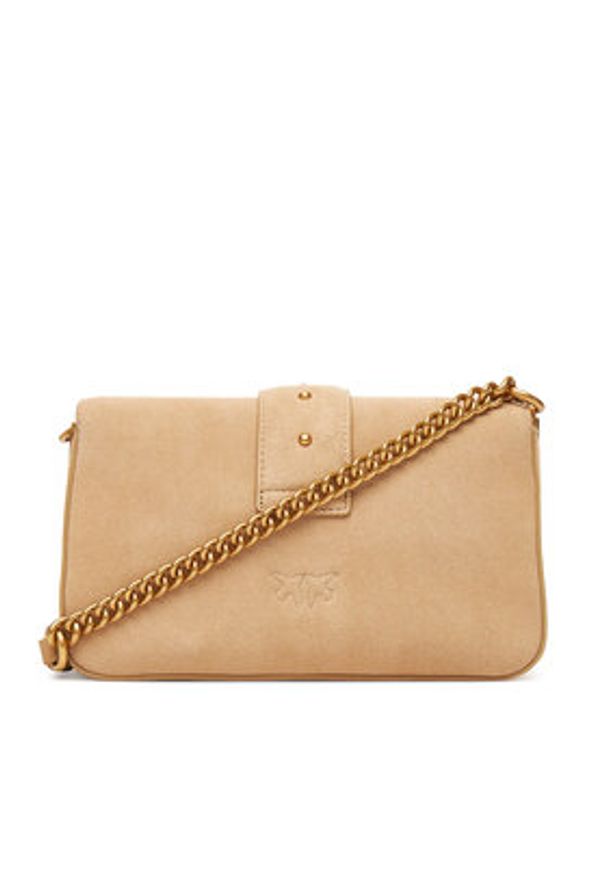 Pinko - PINKO Torebka Love One Mini Slouchy Fl PE 25 PLTT 104340 A2CC Beżowy. Kolor: beżowy. Materiał: skórzane, zamszowe