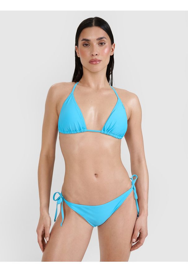 4f - 4F Góra od bikini damska - turkusowa S. Kolor: turkusowy. Materiał: materiał, syntetyk, elastan