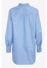 Cellbes - Długa koszula ze satyny bawełnianej. Kolor: niebieski. Materiał: satyna, bawełna. Długość rękawa: długi rękaw. Długość: długie