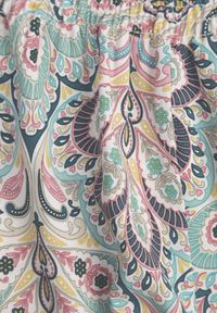 Born2be - Różowo-Miętowe Szerokie Spodnie z Wiskozy w Retro Wzór Zeramara. Kolor: różowy. Materiał: wiskoza. Styl: retro #3