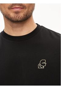 Karl Lagerfeld - KARL LAGERFELD T-Shirt 755024 542221 Czarny Regular Fit. Typ kołnierza: dekolt w karo. Kolor: czarny. Materiał: bawełna #2