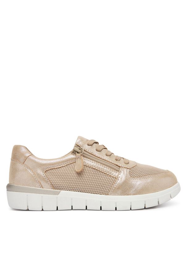 Sneakersy Caprice. Kolor: złoty