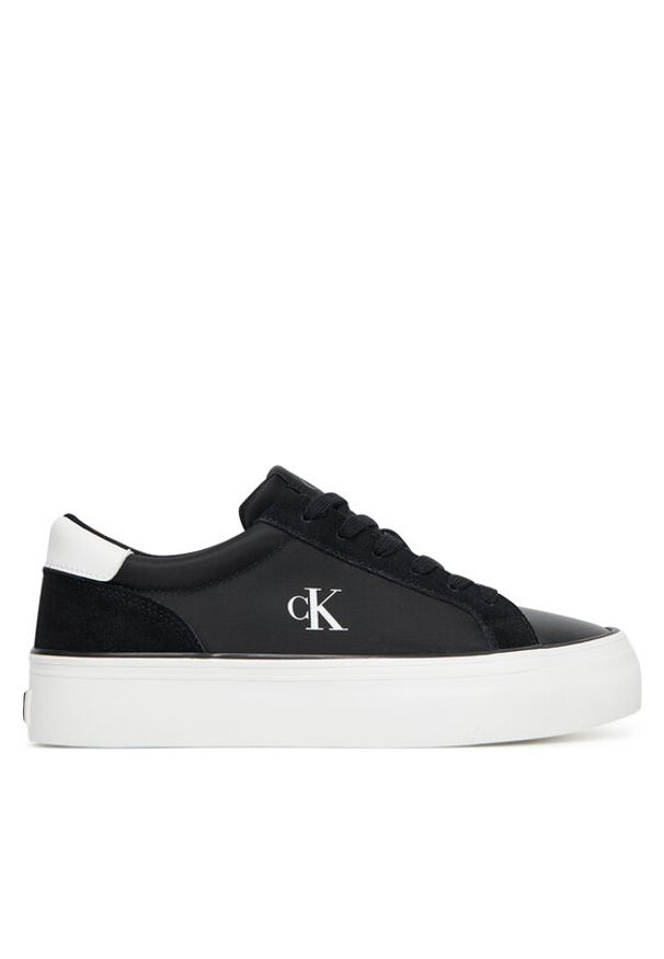 Calvin Klein Jeans Sneakersy Vulc Flatform Mg Nylon Mix YW0YW01896 Czarny. Kolor: czarny. Materiał: skóra