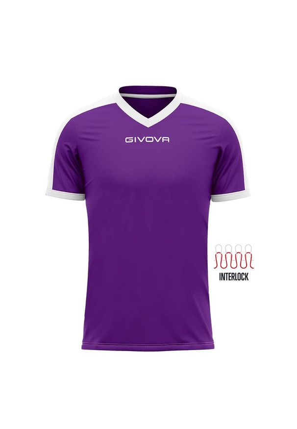 Koszulka piłkarska dla dorosłych Givova Revolution Interlock. Kolor: fioletowy, biały, wielokolorowy. Sport: piłka nożna
