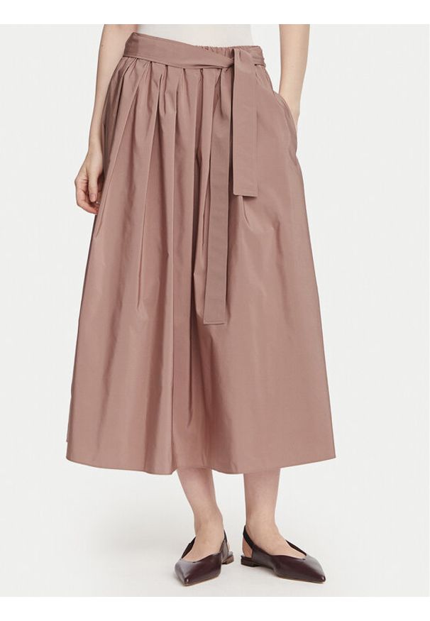Weekend Max Mara Spódnica midi Alpaca 2625106041 Brązowy Regular Fit. Kolor: brązowy. Materiał: bawełna