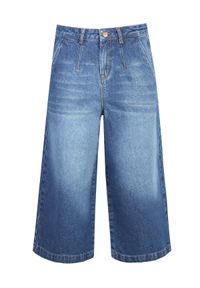 TOP SECRET - Spodnie jeansowe culotte o długości siedem ósmych. Kolor: niebieski. Materiał: jeans. Wzór: aplikacja. Sezon: wiosna. Styl: klasyczny #7