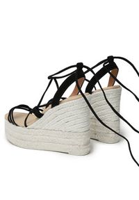 Manebi Espadryle Lace-Up Wedge Espadrilles L 8.6 WA Czarny. Kolor: czarny. Materiał: skóra, zamsz #3