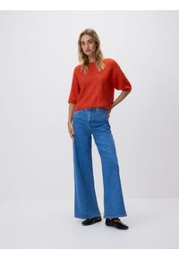 Reserved - Sweter z wełną - czerwony. Kolor: czerwony. Materiał: wełna #1