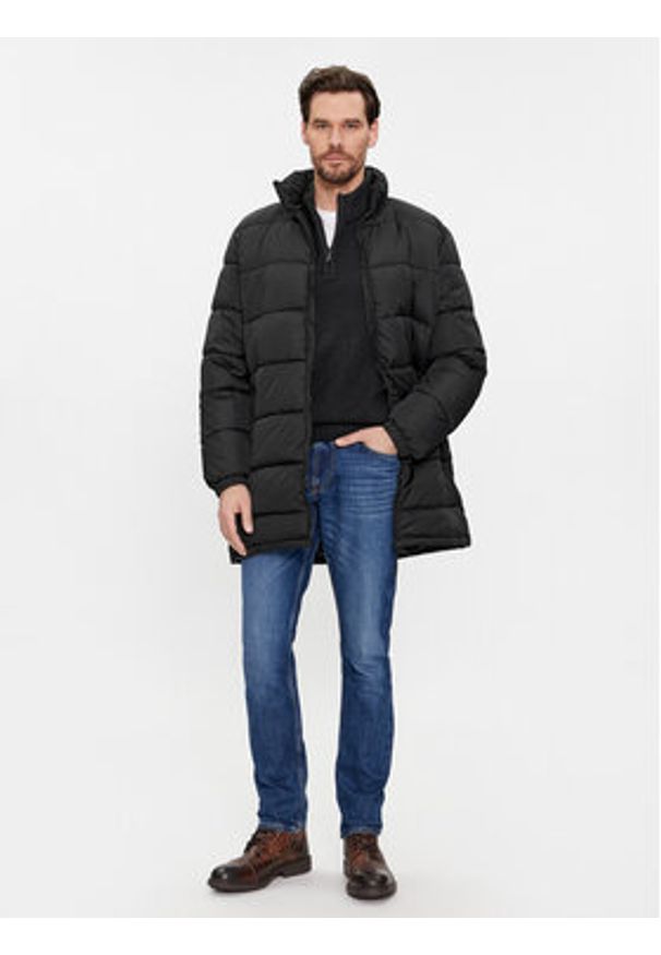Brave Soul Kurtka puchowa MJK-DAVISLONGBLK Czarny Regular Fit. Kolor: czarny. Materiał: syntetyk