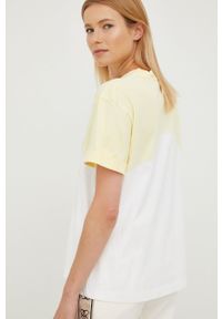 Guess t-shirt bawełniany kolor żółty. Kolor: żółty. Materiał: bawełna #4