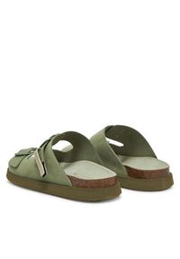 D.Franklin Klapki DFSH407001 Khaki. Kolor: brązowy. Materiał: zamsz, skóra