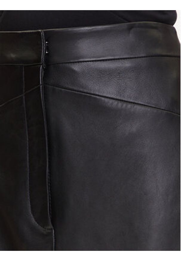 BOSS Spódnica skórzana Sekina 50543188 Czarny Regular Fit. Kolor: czarny. Materiał: skóra