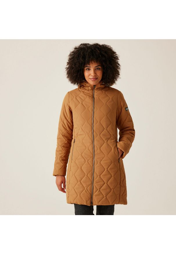 Regatta - Fritha III damska turystyczna pikowana kurtka. Kolor: beżowy. Materiał: puch. Sport: turystyka piesza