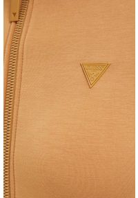 Guess bluza damska kolor brązowy gładka. Okazja: na co dzień. Kolor: brązowy. Materiał: materiał, wiskoza. Wzór: gładki. Styl: casual #3